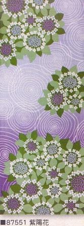 <四季彩布> タペストリーになる 手ぬぐい (和柄)　紫陽花