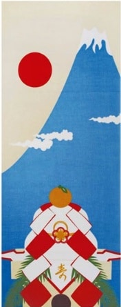 <四季彩布> タペストリーになる 手ぬぐい (和柄)　初日の出