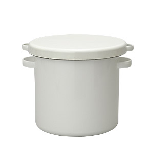 野田ホーローラウンドストッカー　２１cm　ホワイト　W.280×D.240×H.215　　7.0L　約1750g