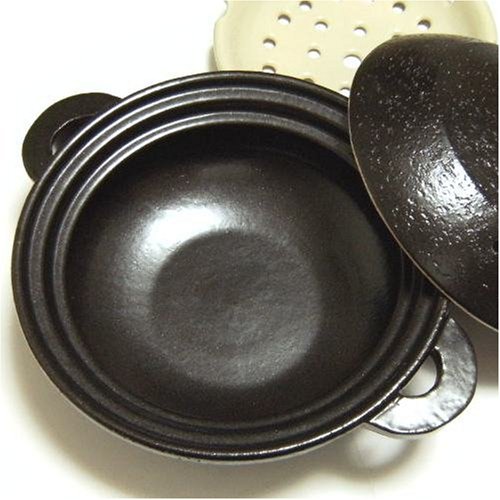 長谷園 IH対応ヘルシー蒸鍋「優」 黒釉(小 )2~4人用 NNC-21