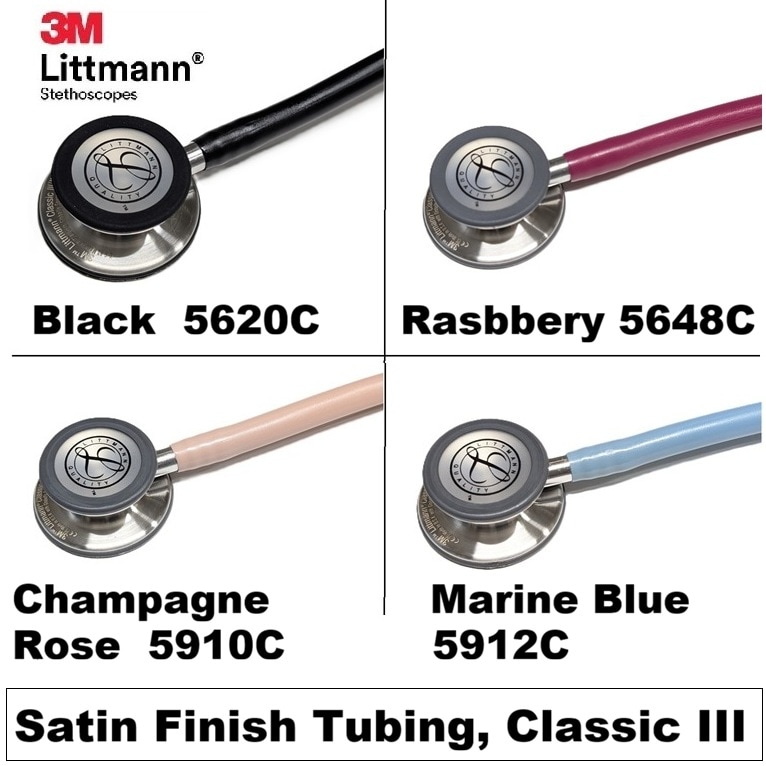 [Satin Finish Tubing]Classic III, 3M(TM) Littmann Stechoscope, less likely to stick to hair, clothing