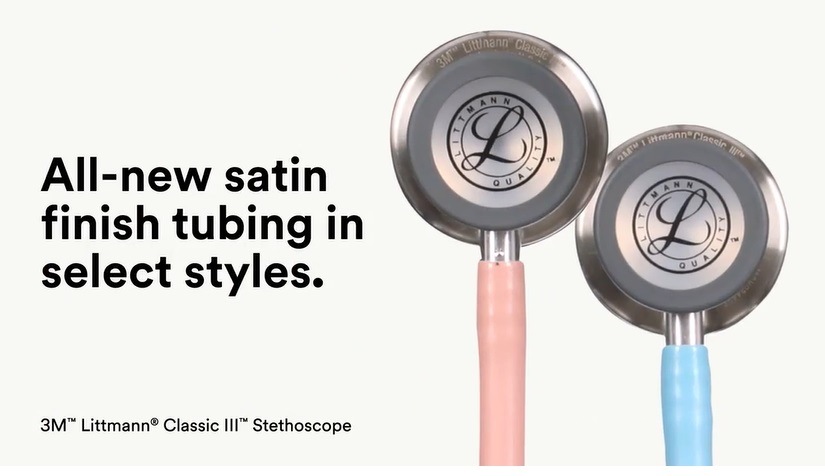 [Satin Finish Tubing]Classic III, 3M(TM) Littmann Stechoscope, less likely to stick to hair, clothing