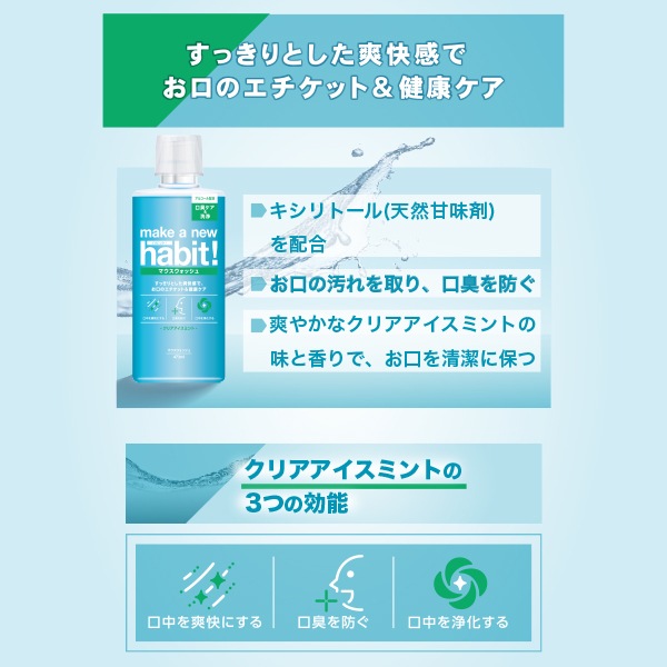 マウスウォッシュ　メイクアニューハビット　クリアアイスミント　473ml