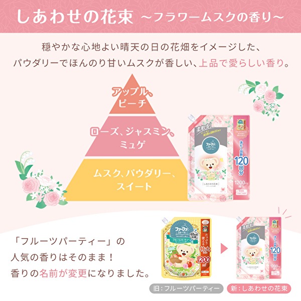 【リニューアル】ファーファストーリー柔軟剤しあわせの花束4500ml詰替