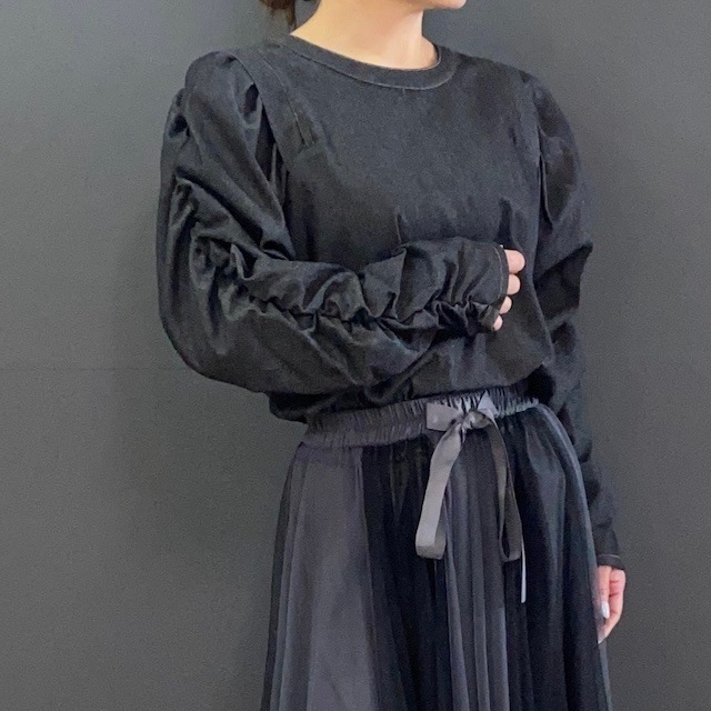 長袖 スリーブコンシャス ソフトデニム フリーサイズ 2024AW　新作　秋冬