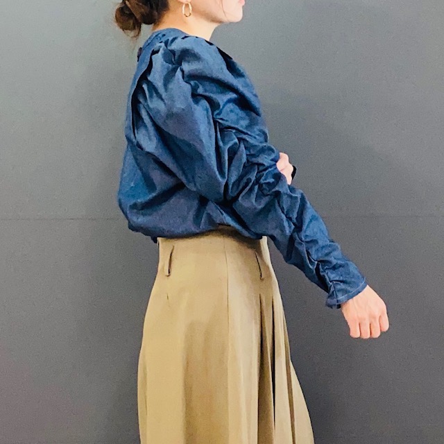 長袖 スリーブコンシャス ソフトデニム フリーサイズ 2024AW　新作　秋冬