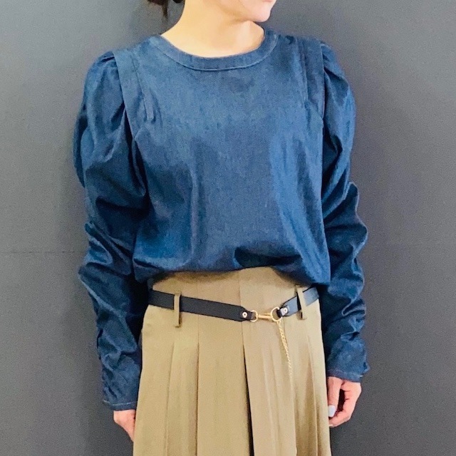 長袖 スリーブコンシャス ソフトデニム フリーサイズ 2024AW　新作　秋冬