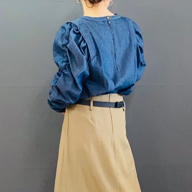 長袖 スリーブコンシャス ソフトデニム フリーサイズ 2024AW　新作　秋冬