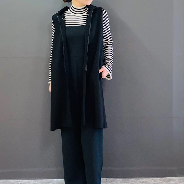 バックフリル ロング ジレ ベスト フリーサイズ 2024AW　新作　秋冬