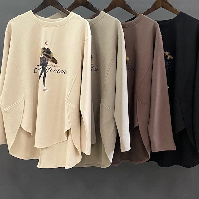 プリント ロゴ ロンT  2024AW　新作　秋冬