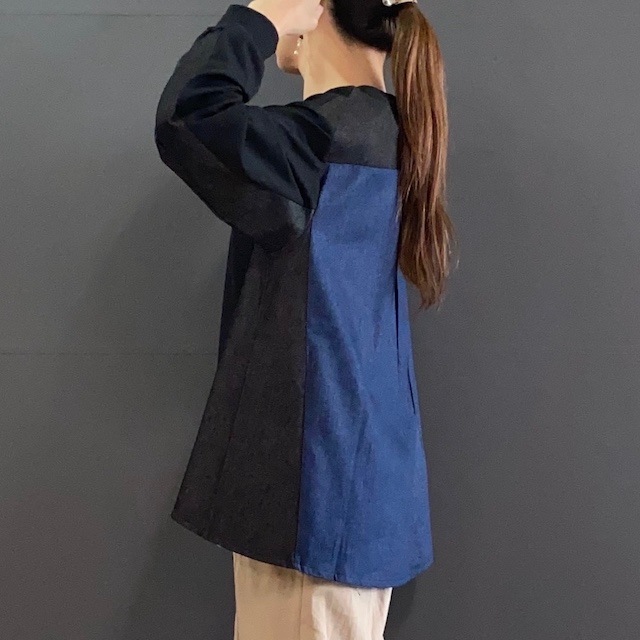 異素材デニム切替プルオーバー  2024AW　新作　秋冬
