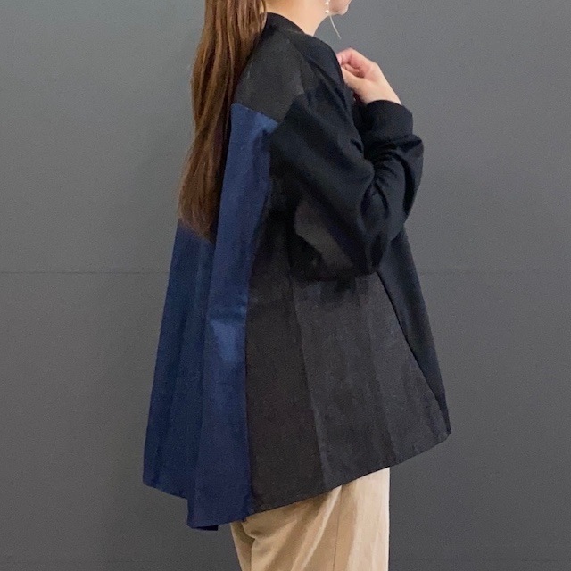 異素材デニム切替プルオーバー  2024AW　新作　秋冬