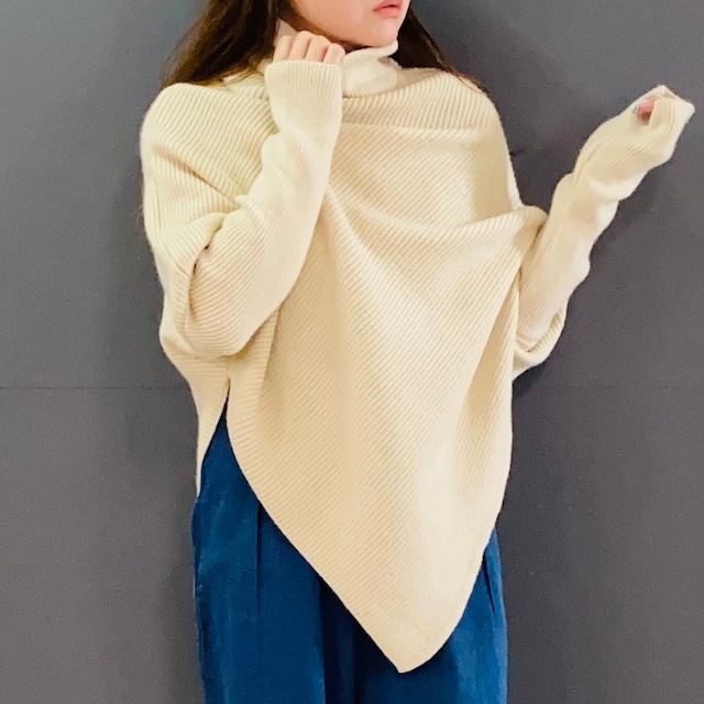 アシンメトリー タートル ニット 2024AW　新作　秋冬