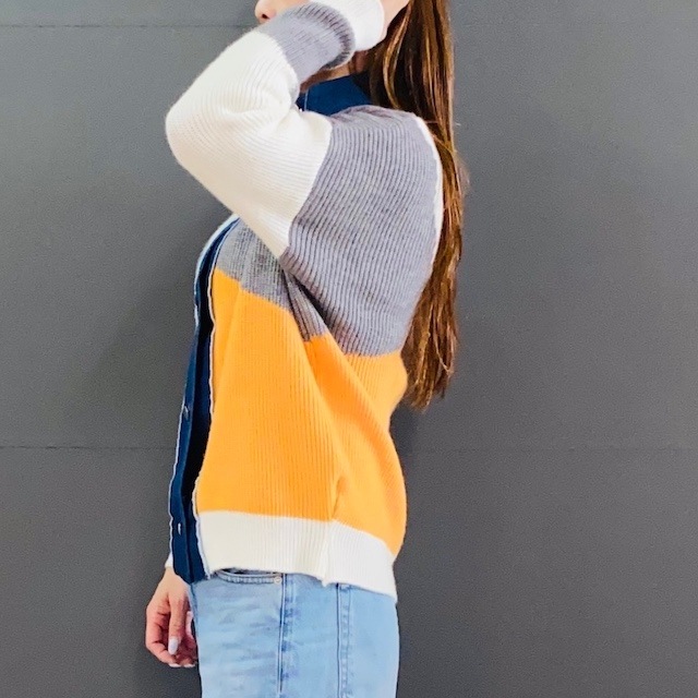 デニム 切替 ニット ジャケット  2024AW　新作　秋冬
