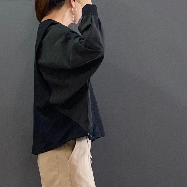 異素材 切替 プルオーバー 2024AW　新作　秋