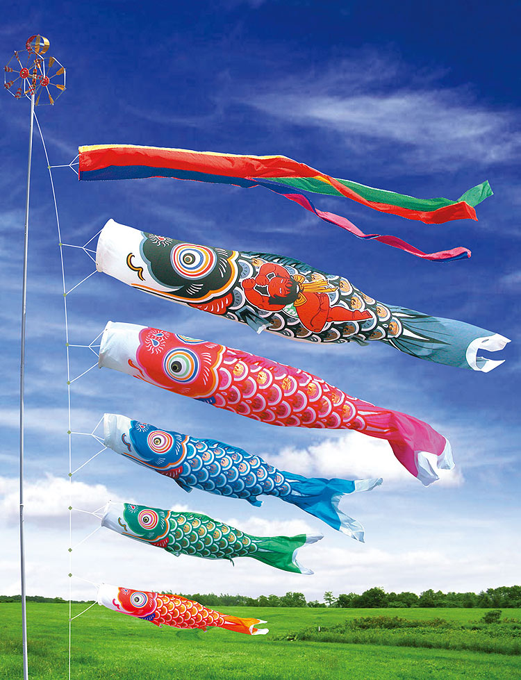 ゴールデン金太郎鯉　６m 金太郎ゴールド鯉 6mセット （鯉4匹） | 02_大型鯉のぼり,金太郎