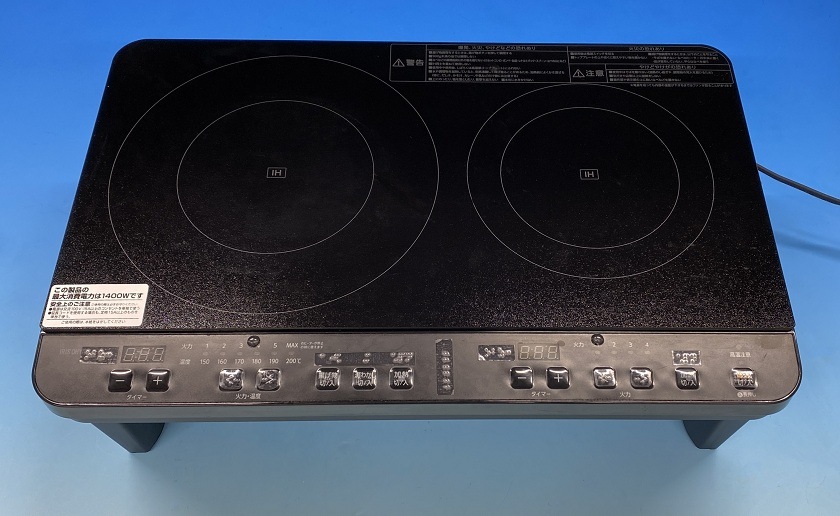商品写真 アイリスオーヤマ2口IHコンロ IHK-WKT41S(B)