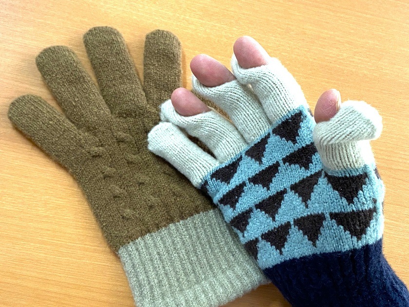 商品写真 指先が出るやわらか手袋 Mサイズ