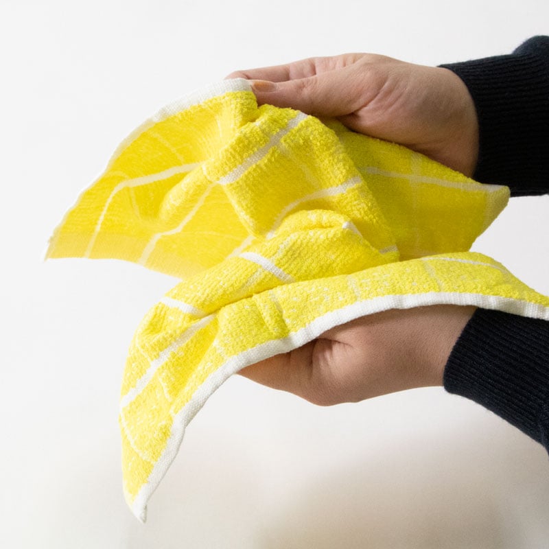 おしぼりタオル　黄格子　24枚入