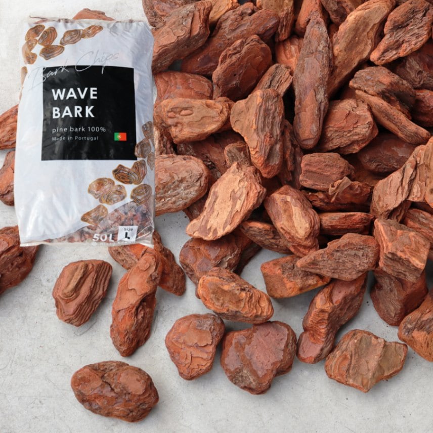 個人宅配送OK[Lサイズ][50L] WAVE BARK ウェイブバーク 天然木 バークチップ NITTOSEKKO