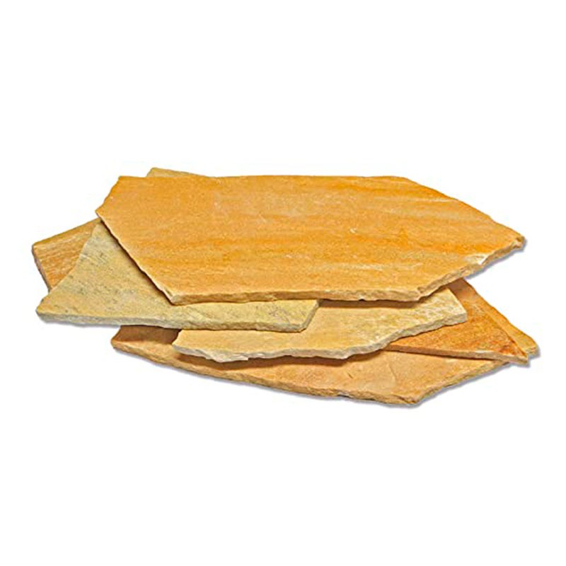 ［約0.5平米分］ 乱形石 アルビノイエロー 薄手 厚み約7～13mm