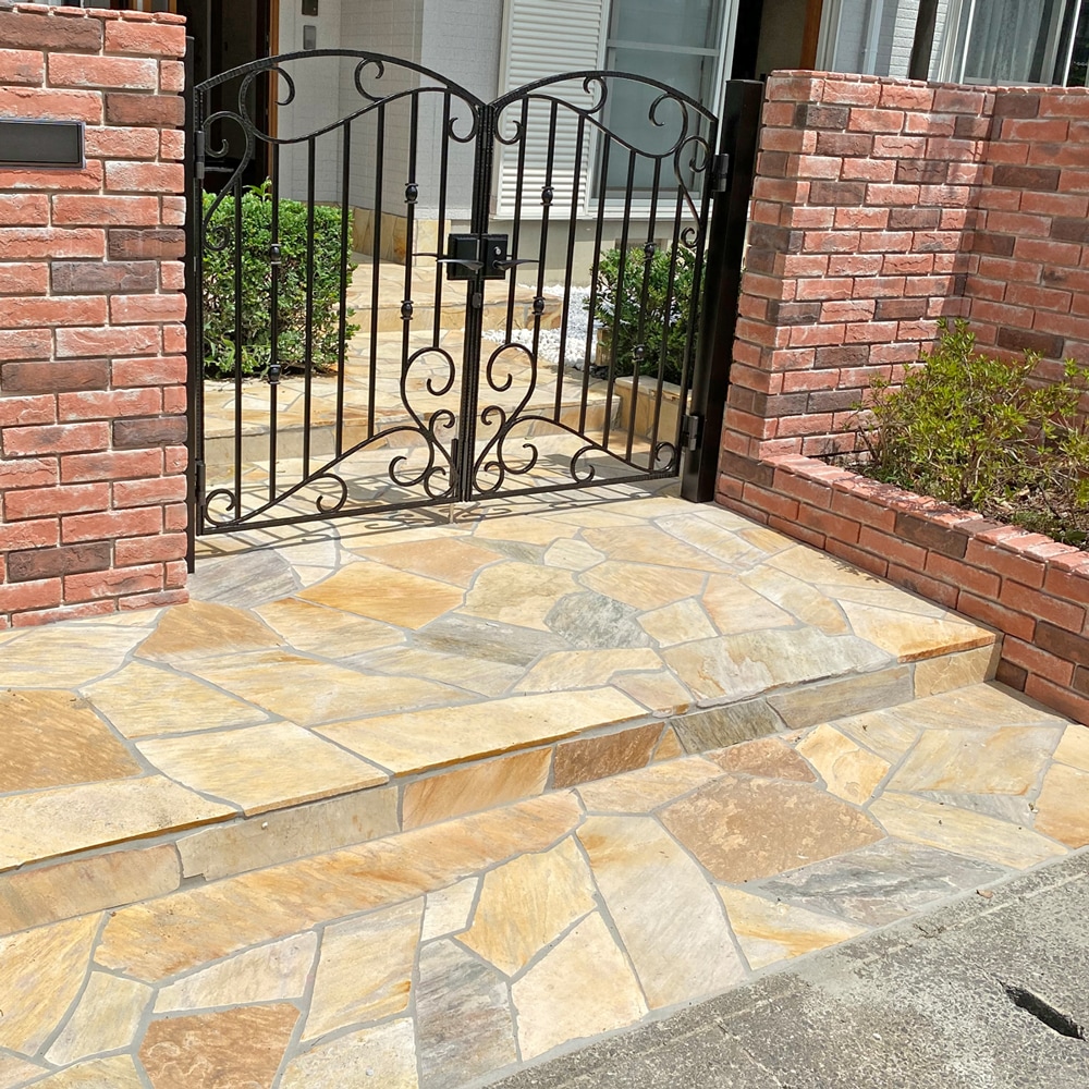 ［約1平米分］　乱形石　アルビノイエロー　厚手