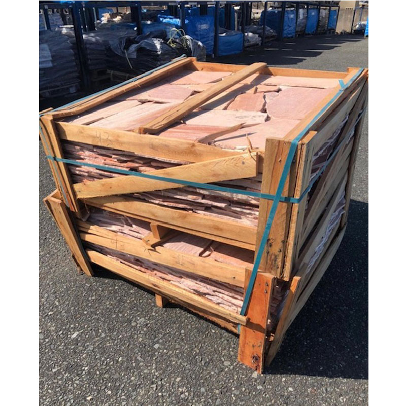 ［約1平米分］　乱形石　アルビノピンク　厚み10～30mm