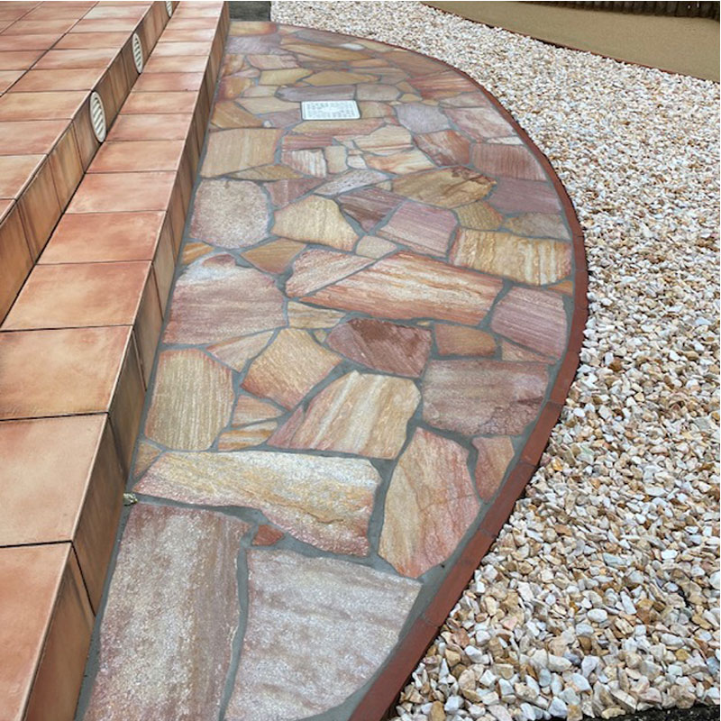 ［約1平米分］　乱形石　アルビノピンク　厚み10～30mm