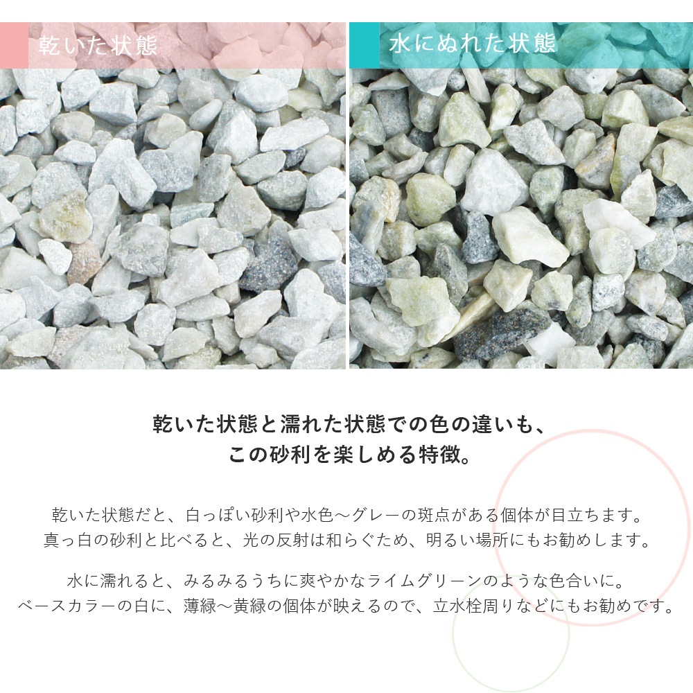 ［1.5cm］ビーンズグリーンロック 砕石  20kg