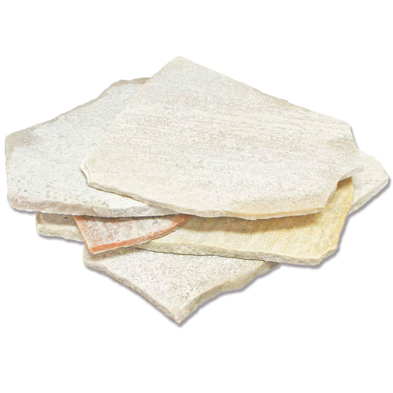 [約0.5平米] アルビノホワイト 薄手  厚み7～12mm  乱形石