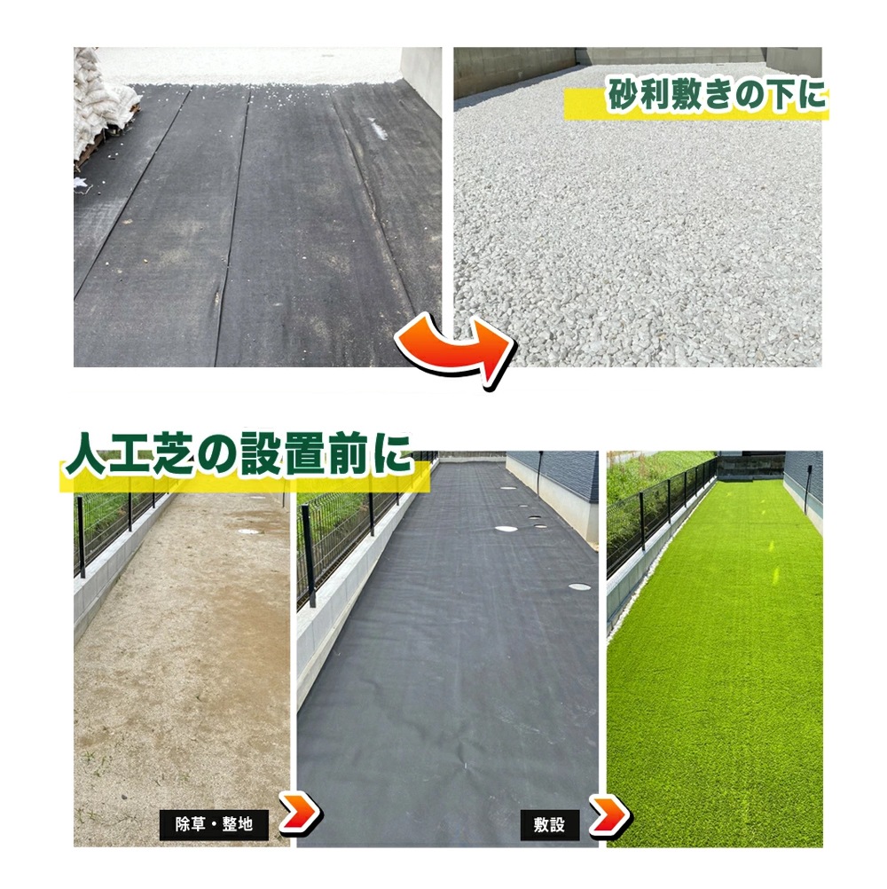 [1m×50m] GreenArts 80BK 防草シート 砂利下用 人工芝下用 NITTOSEKKO