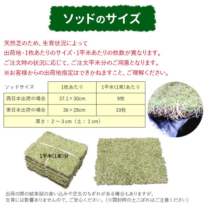 [ソッド 2平米分] NT22 高級天然芝 省管理 高麗芝 国産 【通常便出荷】