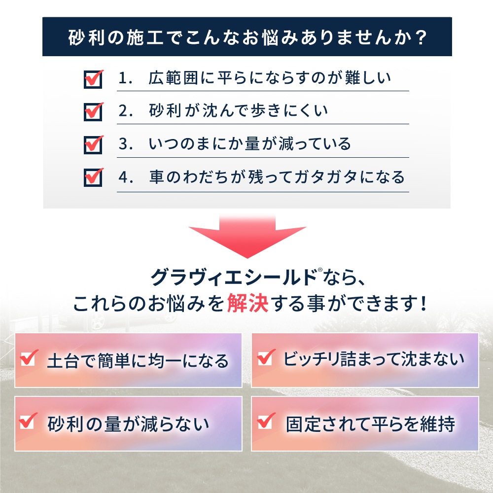[サンプル] 砂利固定材 GRAVIER SHIELD(R) グラヴィエシールド お試し用 NITTOSEKKO