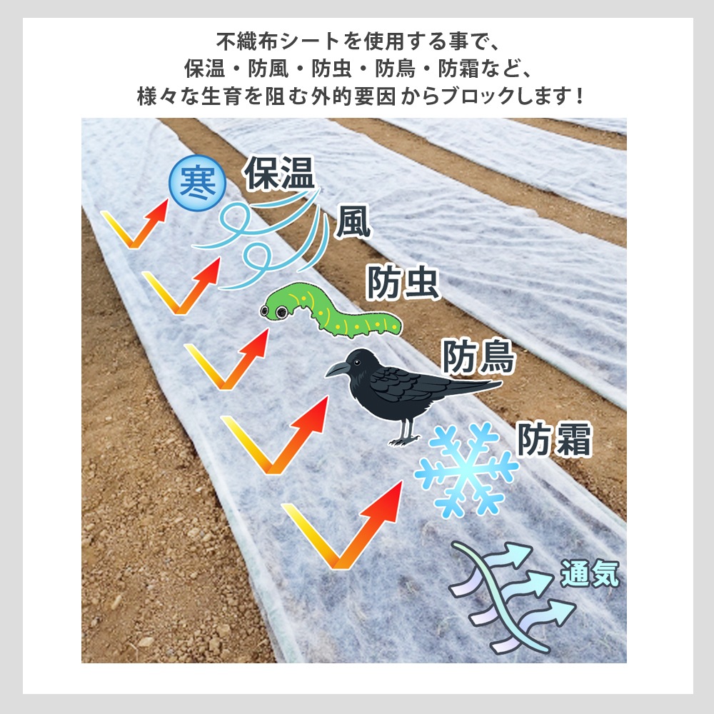 [95cm×200m] 農業用シート パオシート95 国産 日本製 ポリプロピレン製 不織布 NITTOSEKKO