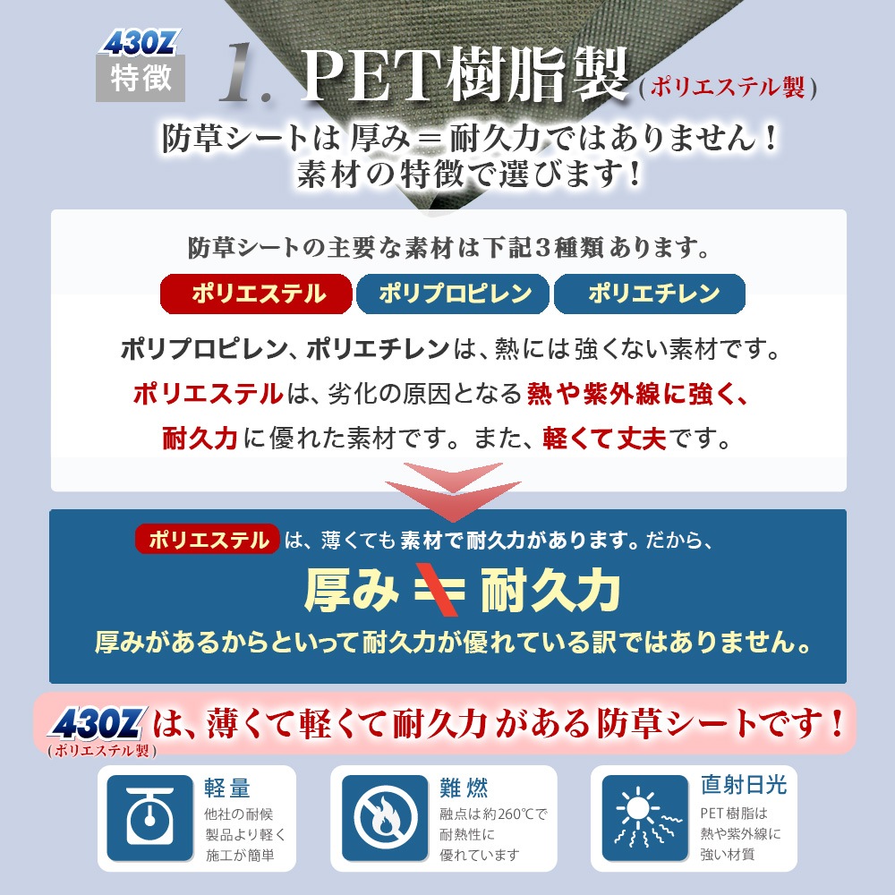 個人宅配送OK[2m×50m] GreenArts 430Z 防草シート NITTOSEKKO