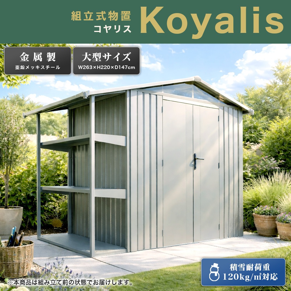 SOTOLIS［263cm×147cm］物置 コヤリス KS-01 GA型 ソトリス