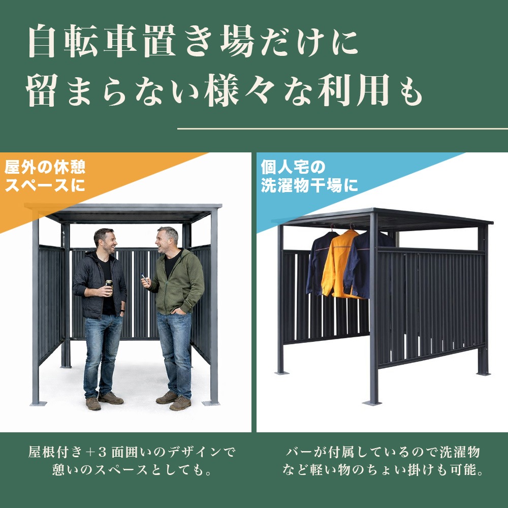 ［170cm×196cm］SOTORIS サイクルポート チャリス CHS-01 CG型 ソトリス