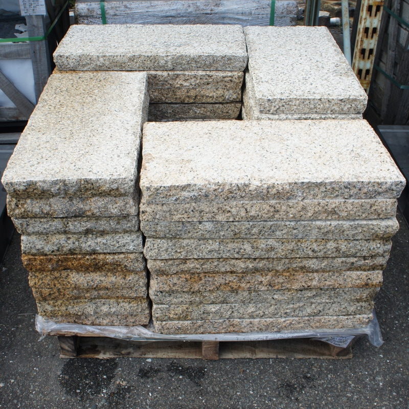 引取り限定』ベトナム産/敷石/18枚入り/白御影石/400×800×60㎜/5面