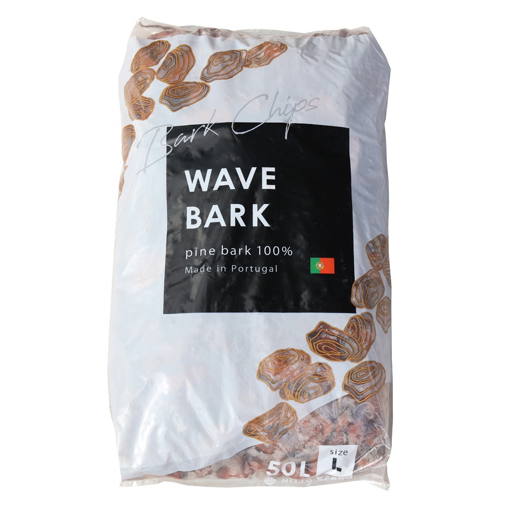 個人宅配送OK[Lサイズ][50L] WAVE BARK ウェイブバーク 天然木 バークチップ NITTOSEKKO