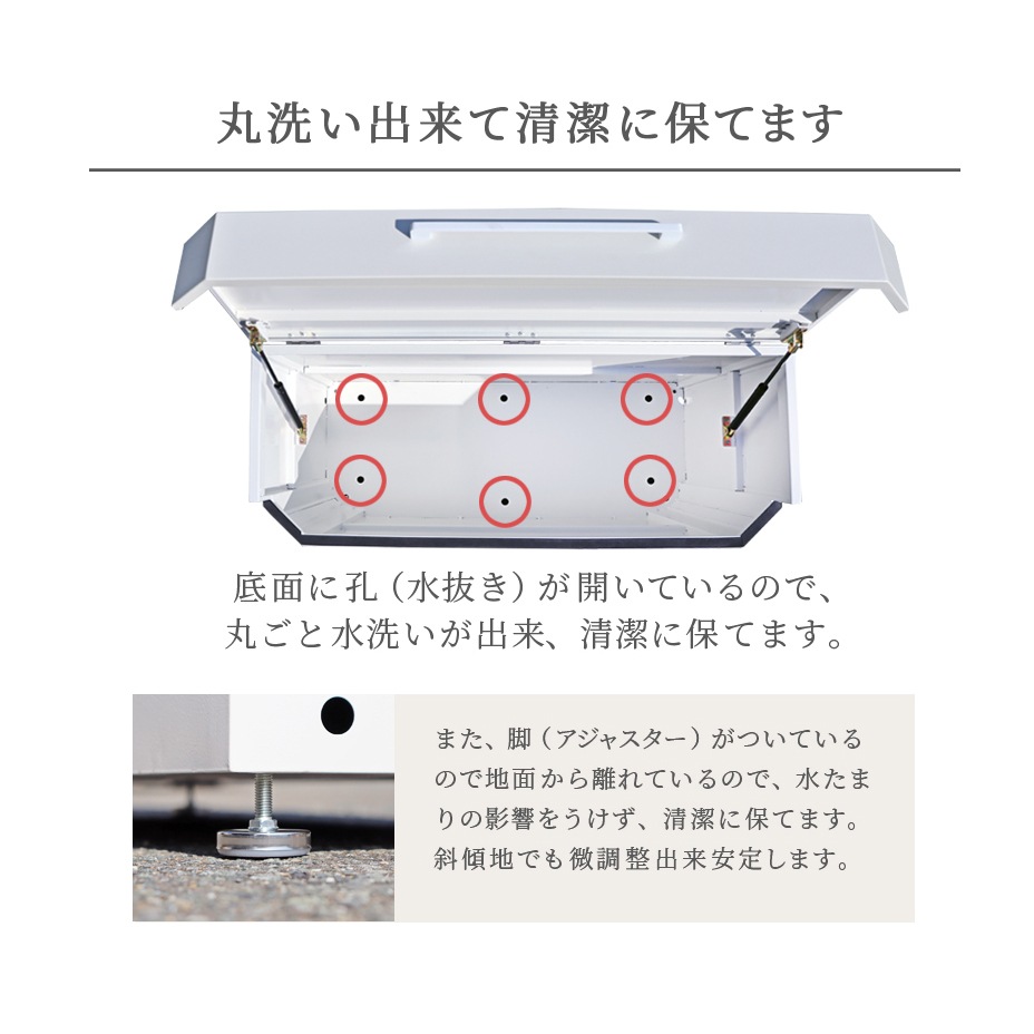 個人宅配送OK[DB1000] GreenArts ゴミストッカー 白 黒 完成品 NITTOSEKKO