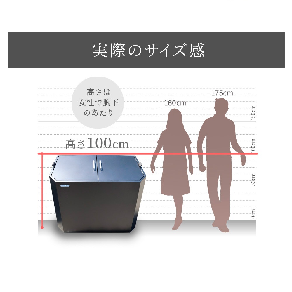個人宅配送OK［DBK1200-B] GreenArts ゴミストッカー 黒 観音開き 完成品 カーボンスチール製 NITTOSEKKO