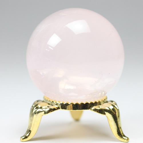 ローズクオーツ丸玉 34mm 〔4471〕：天然水晶玉 ～ 極上水晶丸玉を超