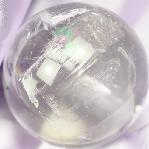 ❤️天然水晶皿　✴️虹入り　透明感良く　梨形　水晶　クリスタル 天然水晶玉 54mm 虹入り 〔5163〕：天然水晶玉 ～ 極上水晶丸玉