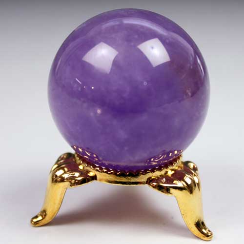 アメジスト丸玉 32.5mm 〔5322〕：天然水晶玉 ～ 極上水晶丸玉を超破格