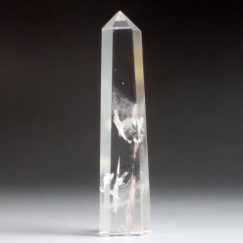 天然水晶六角柱 虹入りクリスタル 〔2396〕：原石（天然石