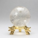 天然水晶玉　45mm（130g）　1.48寸　虹入り　台座付き　〔3605〕|内包物入り|天然水晶玉 〜 極上水晶丸玉を超破格値で大放出！〜