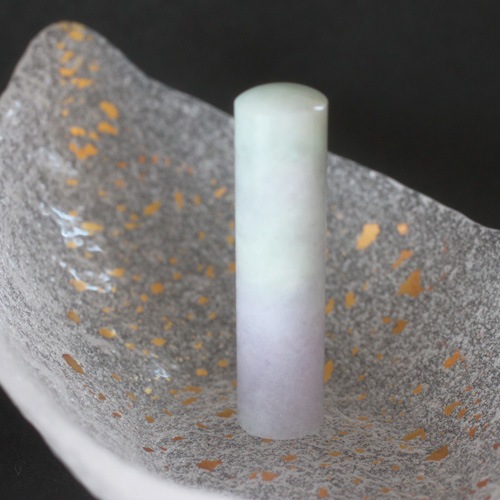 宝石印鑑 マルチカラー翡翠 13.5mm 〔2554B〕：宝石印鑑（天然マルチ