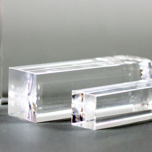 角印 AAA 最高級天然水晶 認印・社印 〔4120〕：宝石印鑑（天然水晶