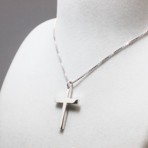 ペンダントネックレス（クロス） シルバー925 イタリア製 ☆チェーン2  