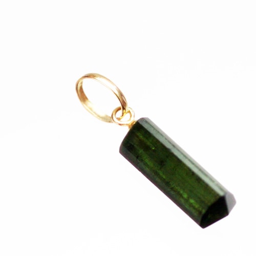 グリーントルマリンペンダントトップ K18ゴールド 〔3112  